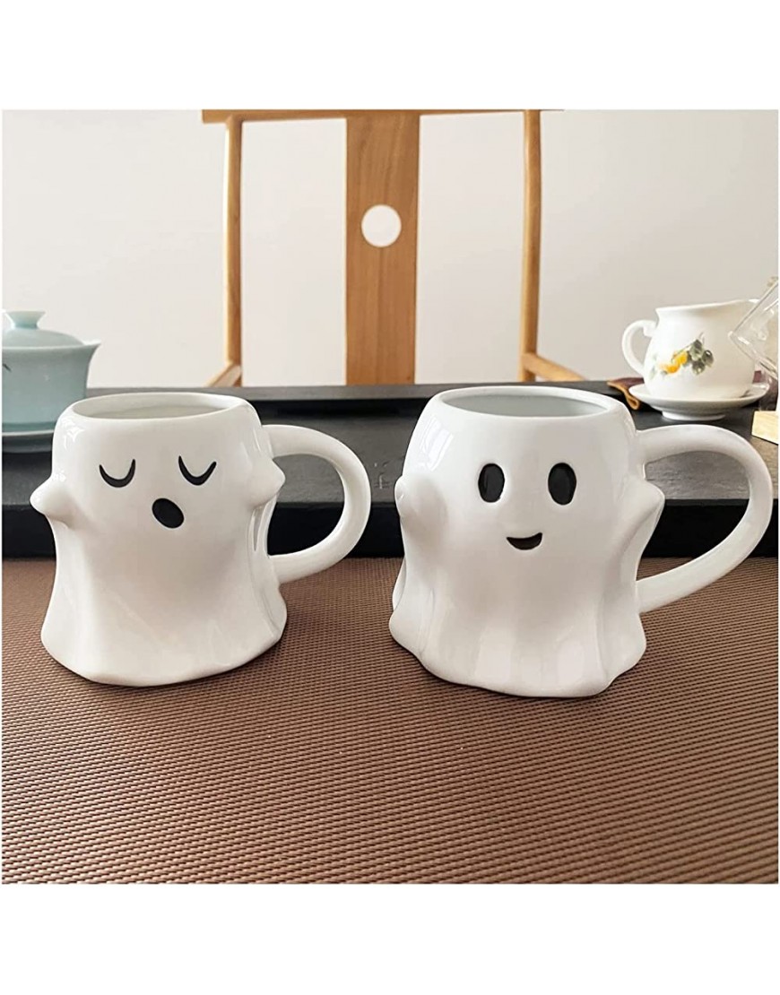 NBARS Halloween Ghost Coffee Mug Ghost Mug Cute Ghost Coffee Mug Irregular Expression White Ceramic Ghost Mug Ghost Shaped Cup Ceramic Ghost Mug Decor Color : 2PCS - BLIVNNMN
