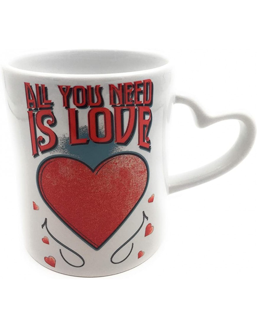 ShopINess Taza de cerámica con asa en Forma de corazón All You Need is Love - BPCCC7D6